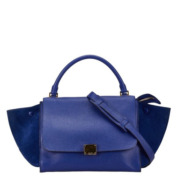 CELINE Blue Leather Shoulder Bag - Picture 1 of 8